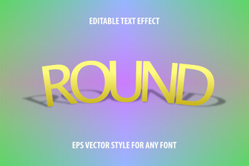 Editable volumetric text effect for design with shadow