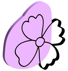 3D Flower with abstract spot