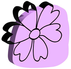 3D Flower with abstract spot