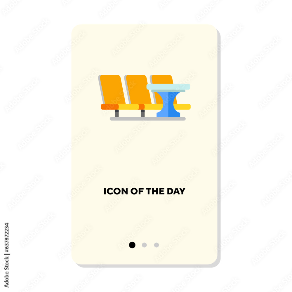Poster bowling equipment or seats flat vector icon. bowling table isolated sign. bowling concept. vector il