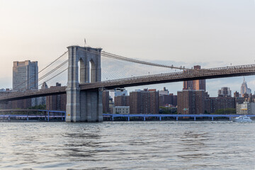 Fototapeta na wymiar Brooklyn Bridge, East River, Manhattan, Downtown, New York, USA