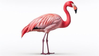 Fototapeta premium pink flamingo isolated on white