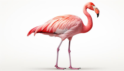 Obraz premium pink flamingo isolated on white