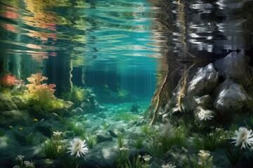 crystal clear water showcasing plant life