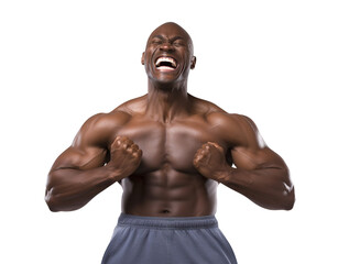 Obraz premium Happy bodybuilder portrait, cut out