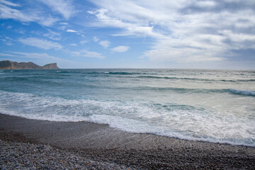 Seascape with rocks beach