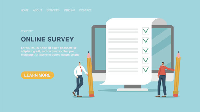 Choice concept. Remote voting, online testing and questionnaires, evaluation of the quality of service or products, user satisfaction. Vector illustration for poster, website or web page, banner.