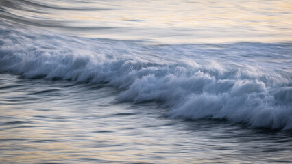 Motion of white water waves.