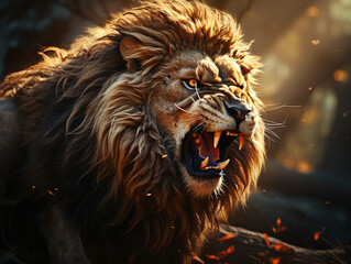 Fototapeta premium lion in the zoo