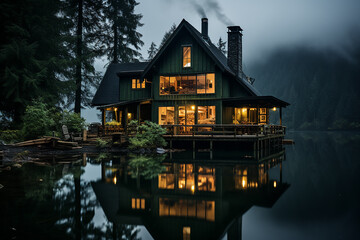 Obraz premium house on the lake
