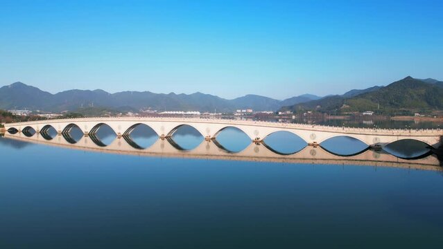 Huanshui Bridge in Siming Lake, Yuyao City, Zhejiang Province, China