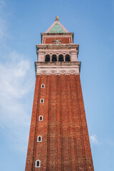 Fototapeta na wymiar St Mark's Campanile, the bell tower of St Mark's Basilica in Venice, Italy