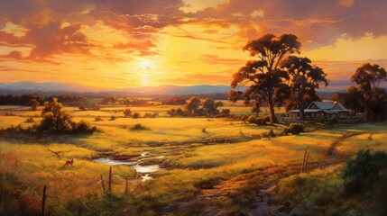 Sunset embrace a Serene. AI generative.