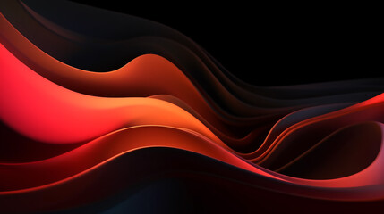 Fototapeta premium abstract futuristic background orange yellow light wave on black background.
