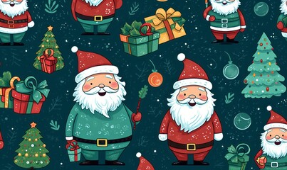 Beautiful Xmas pattern with santa claus
