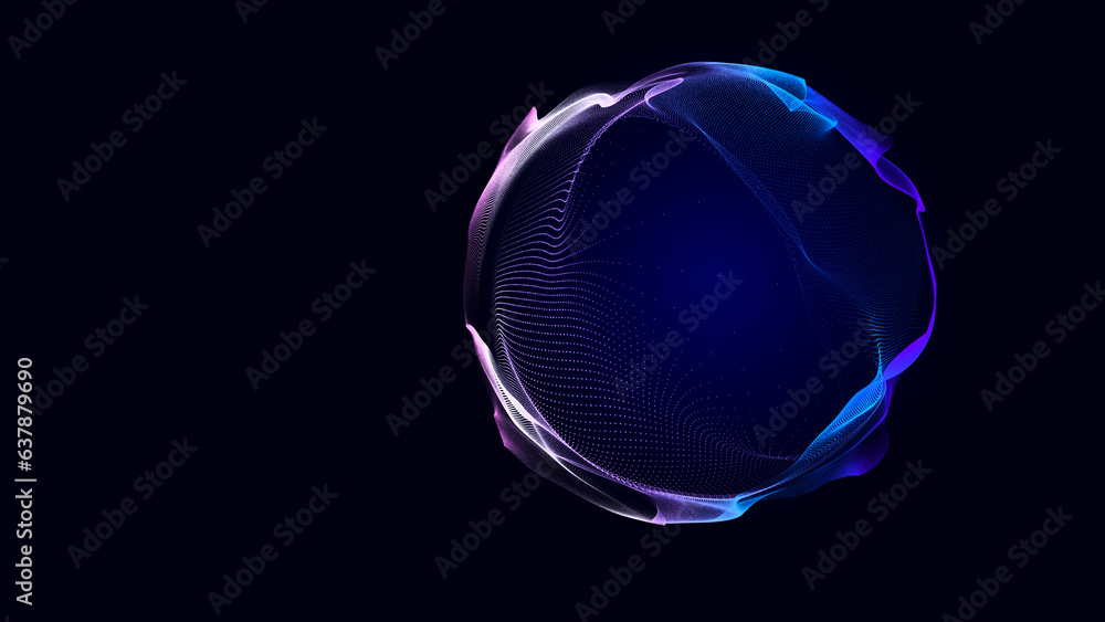 Poster abstract twisted, cosmic wormhole. technology background. data network. 3d rendering.
