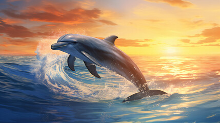 View of dolphin swimming in water