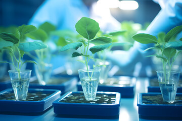 Genetically modified crops, biotechnology, plant grown in a laboratory