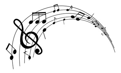 Curve line melody song music notes abstract decoration 