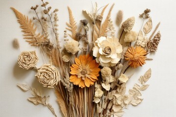 Obraz na płótnie Canvas dried flower diy project with glue and scissors