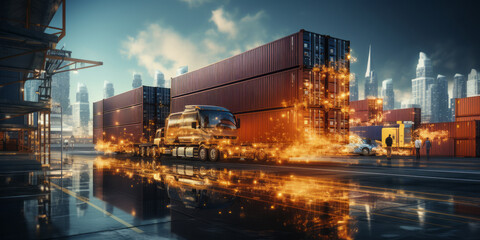 Logistics and transportation, Network distribution of Container Cargo. .
