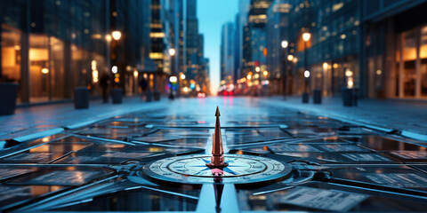 The compass navigate for businessmen to resume business growth in the economic crisis. .