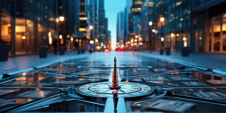 The compass navigate for businessmen to resume business growth in the economic crisis. .