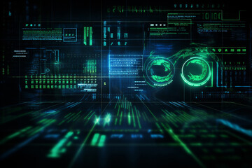 Obraz premium Abstract technology digital line electronic network data innovation concept background.