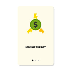 Dollar money flat vector icon. Green coin isolated. Money concept. Vector illustration symbol elements for web design and apps