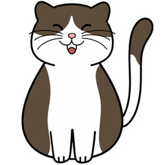 Cute Cartoon Sitting Cat