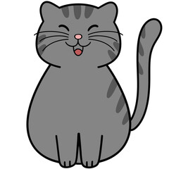 Cute Cartoon Sitting Cat