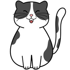 Cute Cartoon Sitting Cat