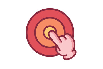 Vector click icon. Illustration is color isolated from background.  