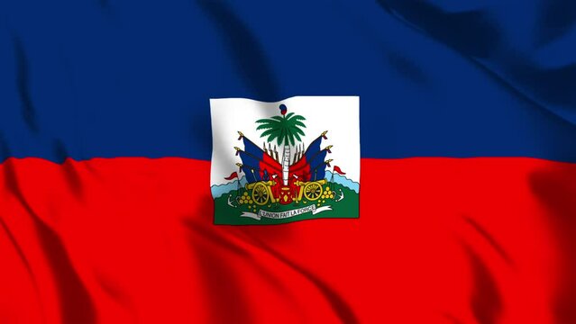 ハイチの国旗がはためいています。30秒でループします。