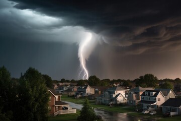 Fototapeta na wymiar intense rain and hail surrounding tornados funnel