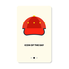 Baseball player hat flat icon. Cap isolated sign. Sport, uniform, apparel concept. Vector illustration symbol elements for web design