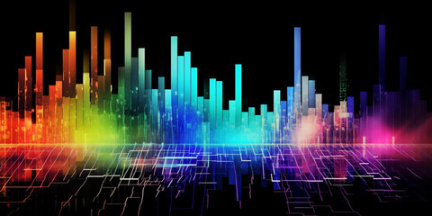 background stock charts, stock investments, generative AI
