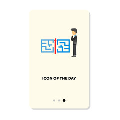Business strategy flat icon. Businessman isolated. Business direction and strategy concept. Vector illustration symbol elements for web design