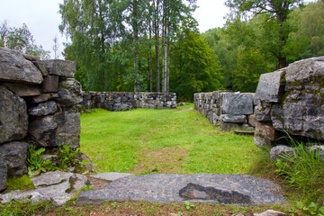 Wood in Oslo Sarabråten Ruins near Oppsal 