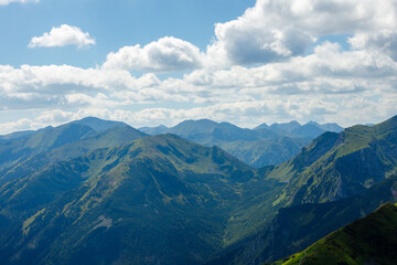 Fototapeta premium Summer Tatra Mountains, Poland, Zakopane, beautiful landscape from Kasprowy Wierch