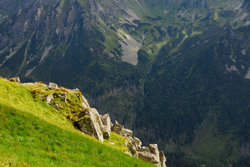 Fototapeta na wymiar Summer Tatra Mountains, Poland, Zakopane, beautiful landscape from Kasprowy Wierch