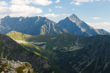 Aerial view of the top of a mountain landscape in summer. Poland, Zakopane, The Tatra Mountains,...