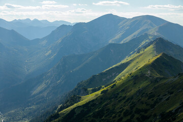 Fototapeta premium Summer Tatra Mountains, Poland, Zakopane, beautiful landscape from Kasprowy Wierch