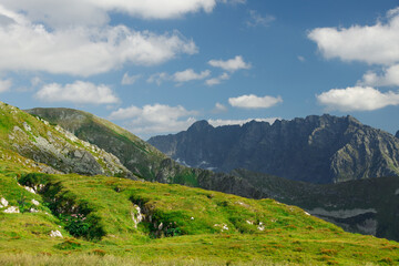 Fototapeta premium Beautiful mountain landscape in summer Kasprowy Wierch. Poland, Zakopane, The Tatra Mountains