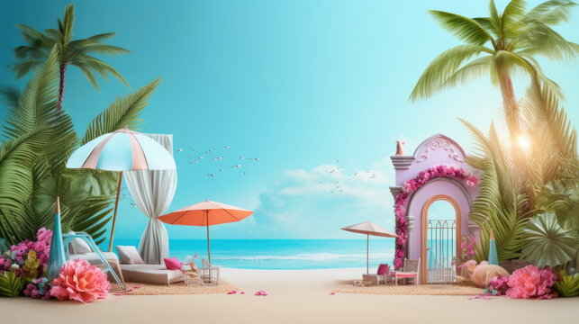 travel and holiday, summer card, social media banner