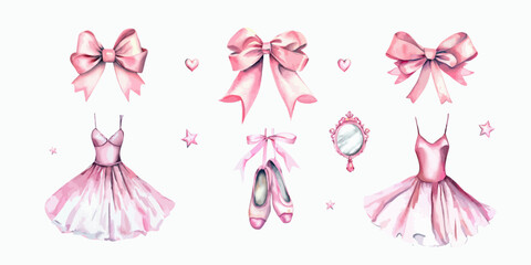 Hand drawn sketch ballet set. Vector illustration. © ku4erashka