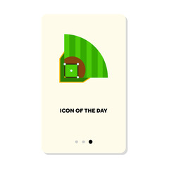 Baseball flat vector icon. Baseball field isolated sign. Baseball game concept. Vector illustration symbol elements for web design and apps