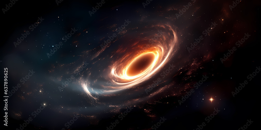 Wall mural black hole in galaxy digital art scientists background