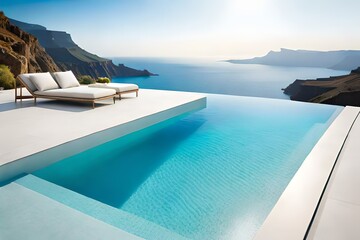 Fototapeta premium pool in island generated by AI tool