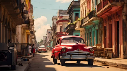 Rolgordijnen Havana's colorful streets © Asep